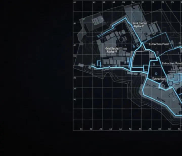 Taktikai Standoff 2 pályaáttekintés sötét FPS-stílusú rácson
